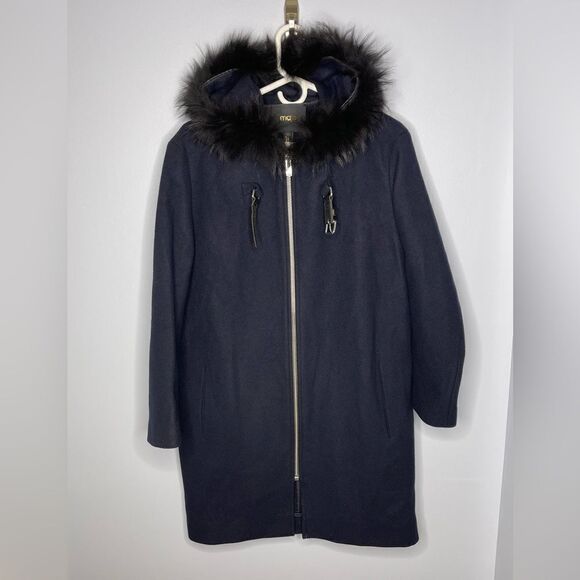 Womens Maje Grafy navy parka style coat size 40 - Picture 6 of 11
